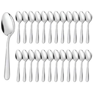 Bestdin 24-Piece Set of 6.7-Inch Dinner Spoons, Meals Grade Stainless Metal Silverware, Mirror Polished Desk Spoons for Dwelling, Kitchen, and Restaurant Use – Important Eating…