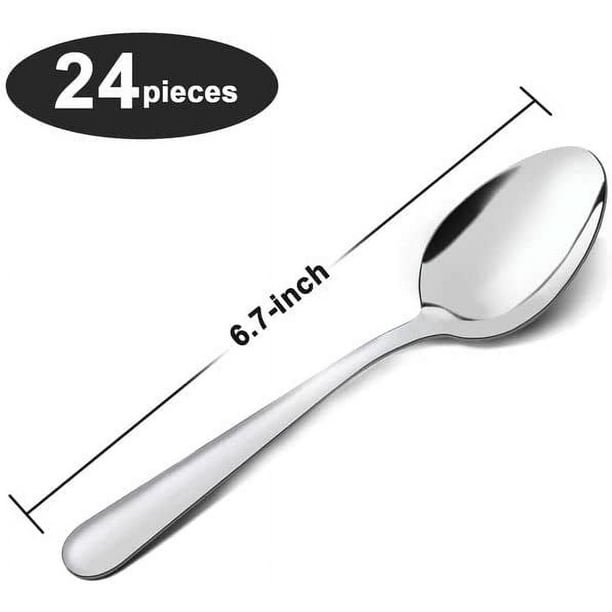 Bestdin 24-Piece Set of 6.7-Inch Dinner Spoons, Meals Grade Stainless Metal Silverware, Mirror Polished Desk Spoons for Dwelling, Kitchen, and Restaurant Use - Important Eating...