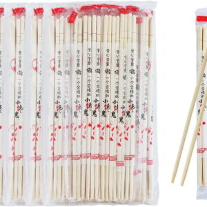 ReaNea 200 Pairs of Individually Packaged Disposable Bamboo Chopsticks for Asian Delicacies