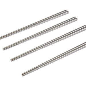 Set of 4 Silver Stainless Metal Chopsticks by Mainstays