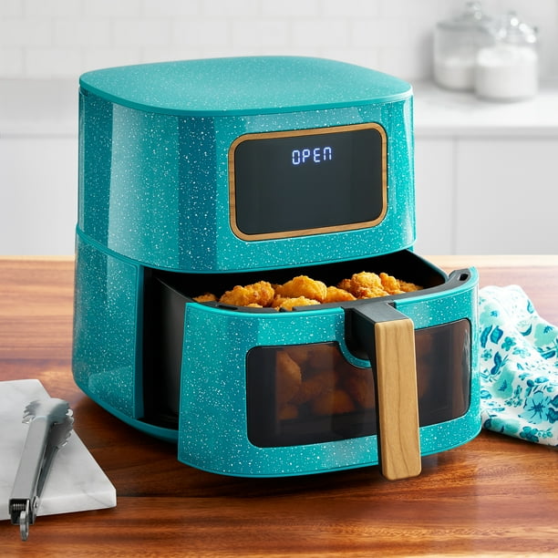 The Pioneer Girl 5.8 Qt Teal Speckle Air Fryer - Vitality Environment friendly